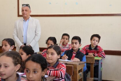The Governor of Ismailia monitors the progress of the educational process.